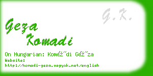 geza komadi business card